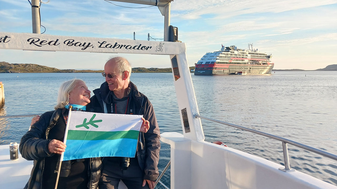 cruise ship passagers on a charter boat tour of Red Bay